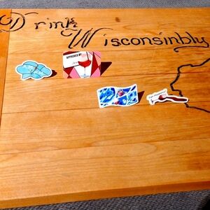 Wooden Wisconsin Wall Art with Stickers